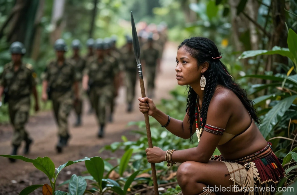 Jungle Warrior Observing Military Patrol