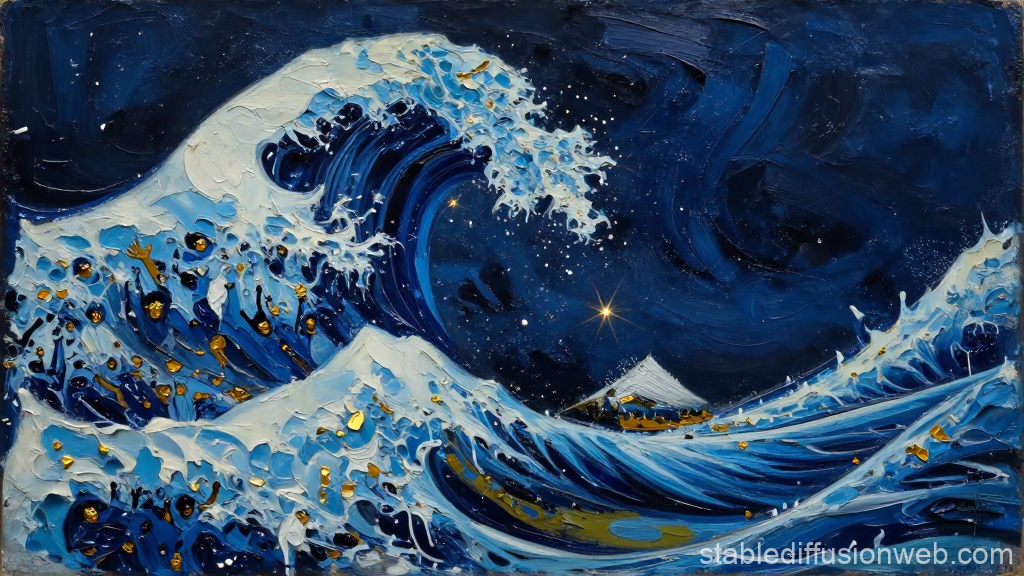 Kiefer-Inspired Burning Wave Painting