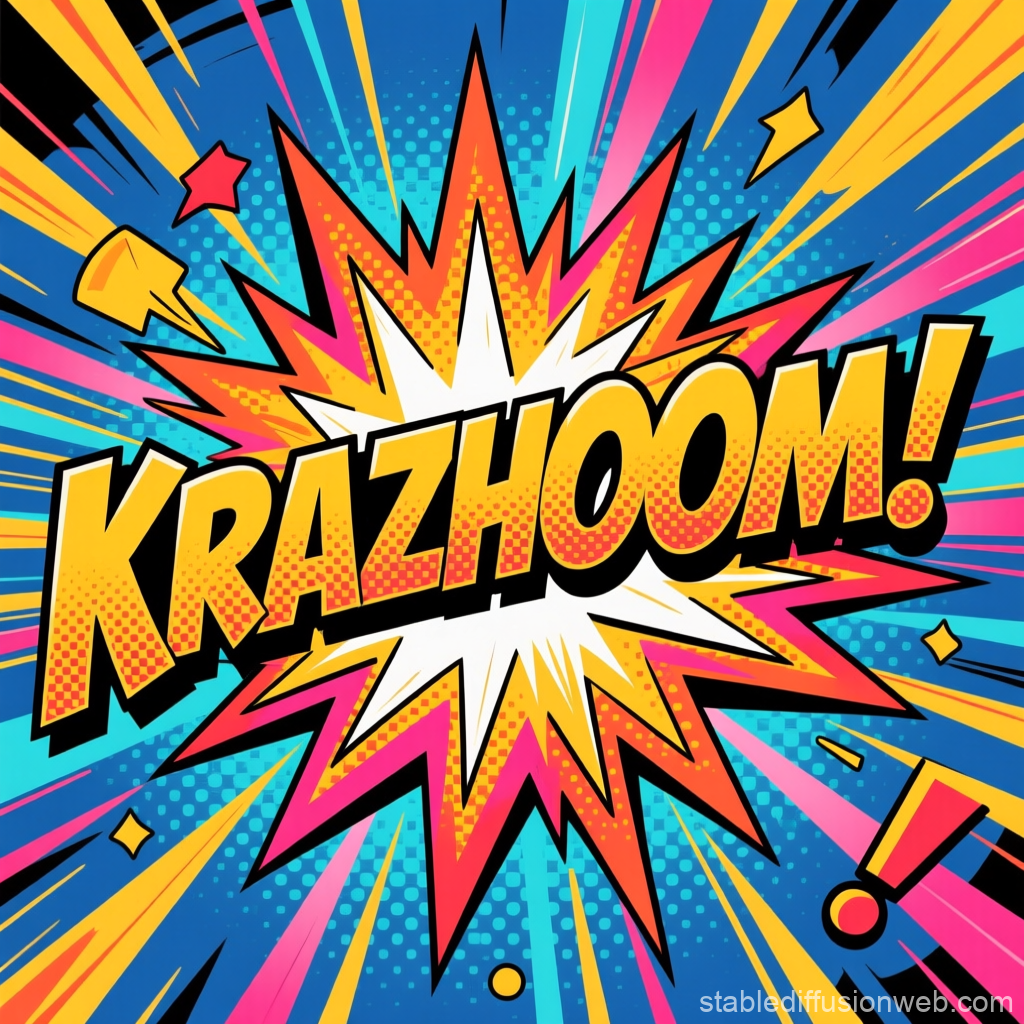 KRAZHOOM! Explosive Comic Text Pop Art
