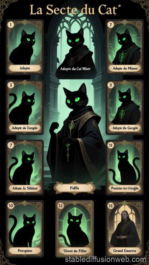 La Secte du Cat - Dark Fantasy Cat Cult Cards