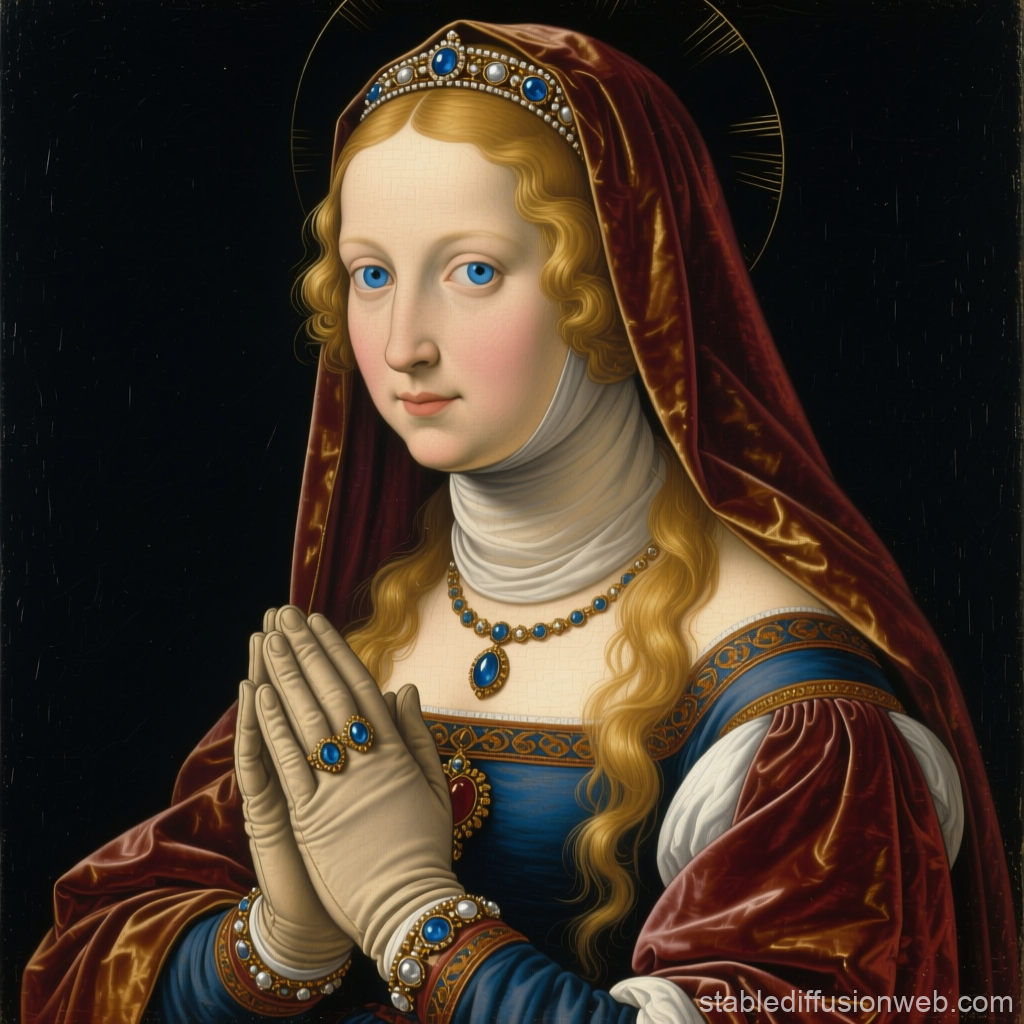 Lady of Hearts in Renaissance Style Portrait