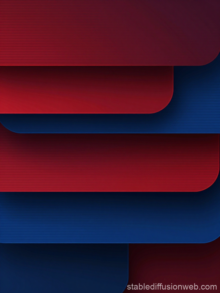 Layered Abstract Red and Blue Rounded Panels