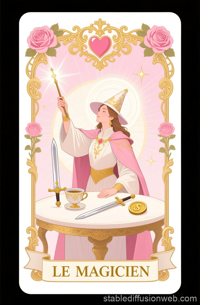 Le Magicien Tarot Card Illustration