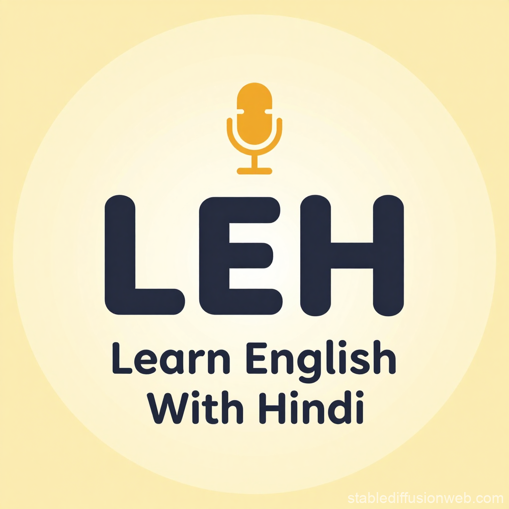 Learn English With Hindi Logo Design