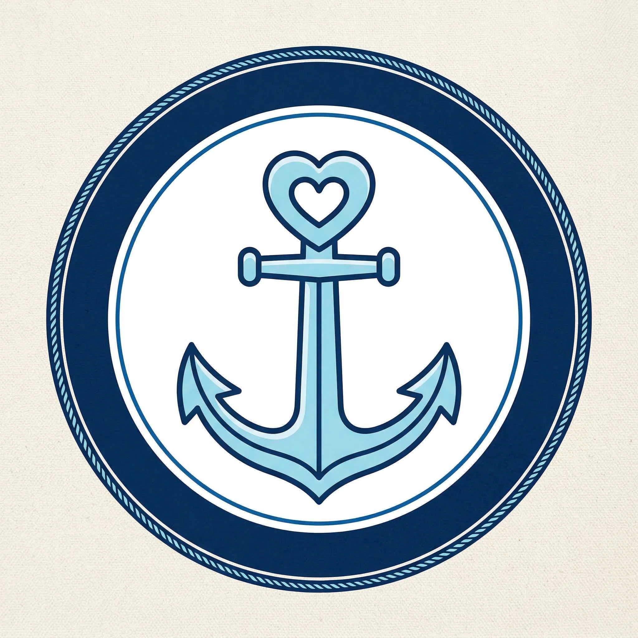 Light Blue Anchor with Heart Logo
