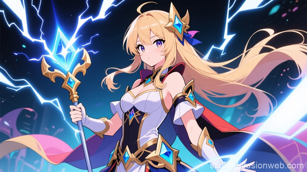 Lightning Spell Caster Anime Character