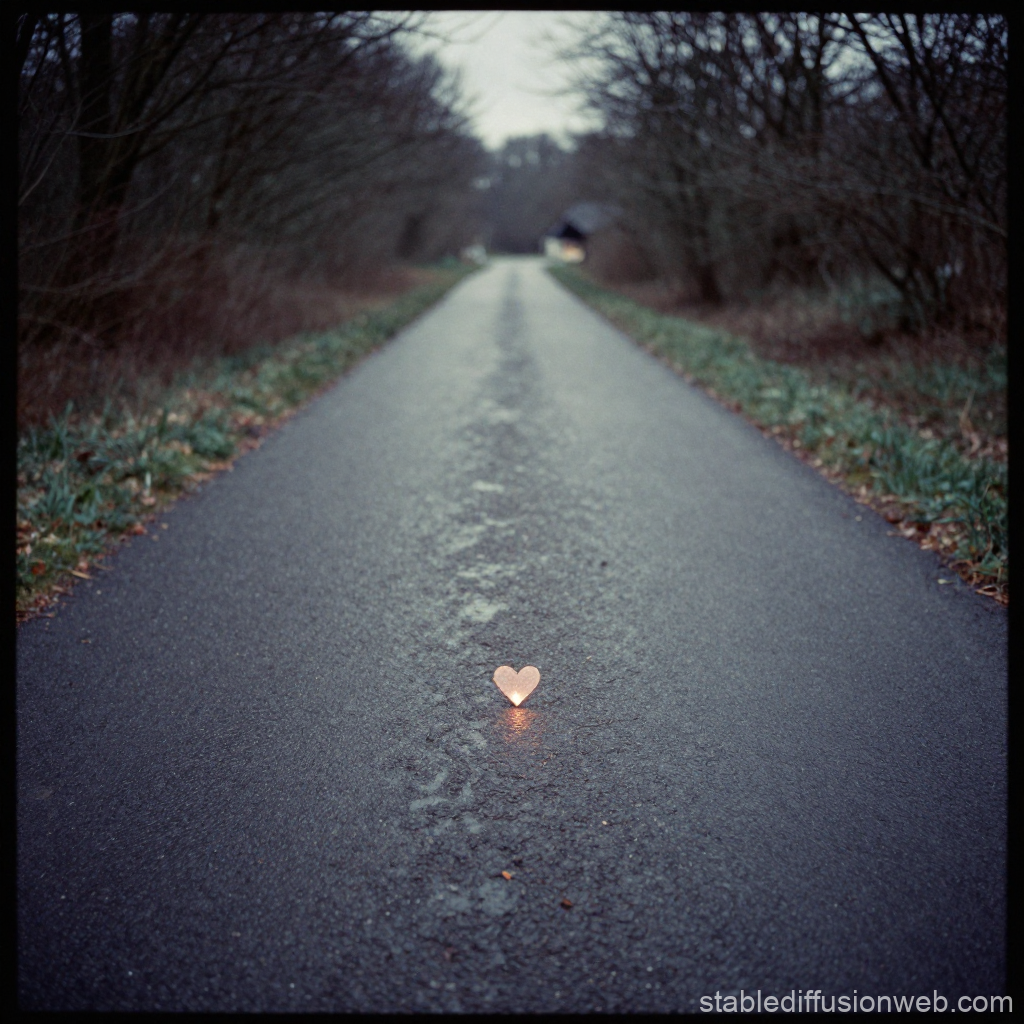 Lonely Heart Flickering on a Quiet Road