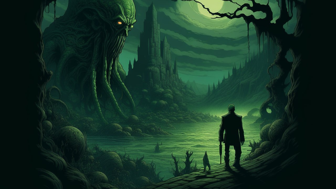 Lovecraftian Horror in a Dark Alien Landscape