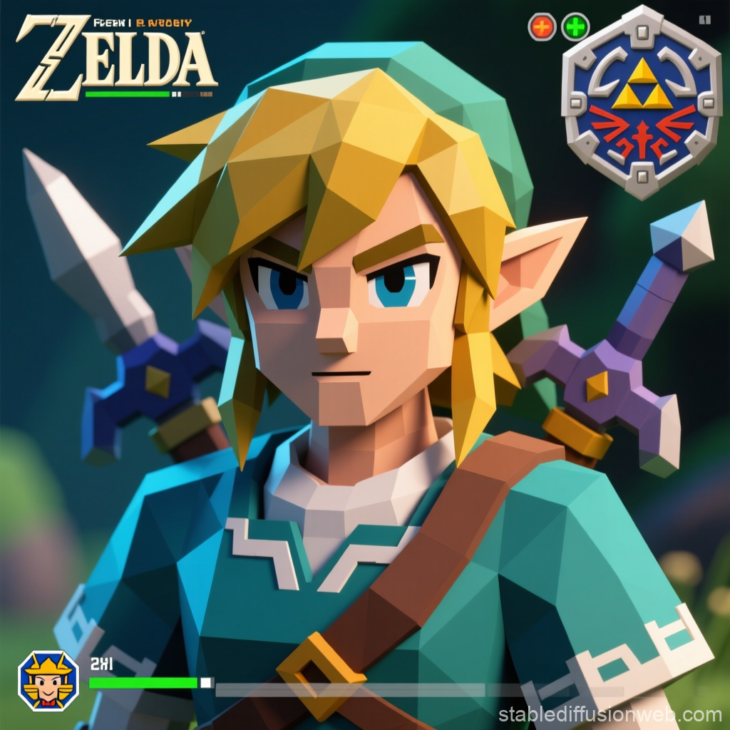 Low-Poly 3D Render of Heroic Fantasy Character