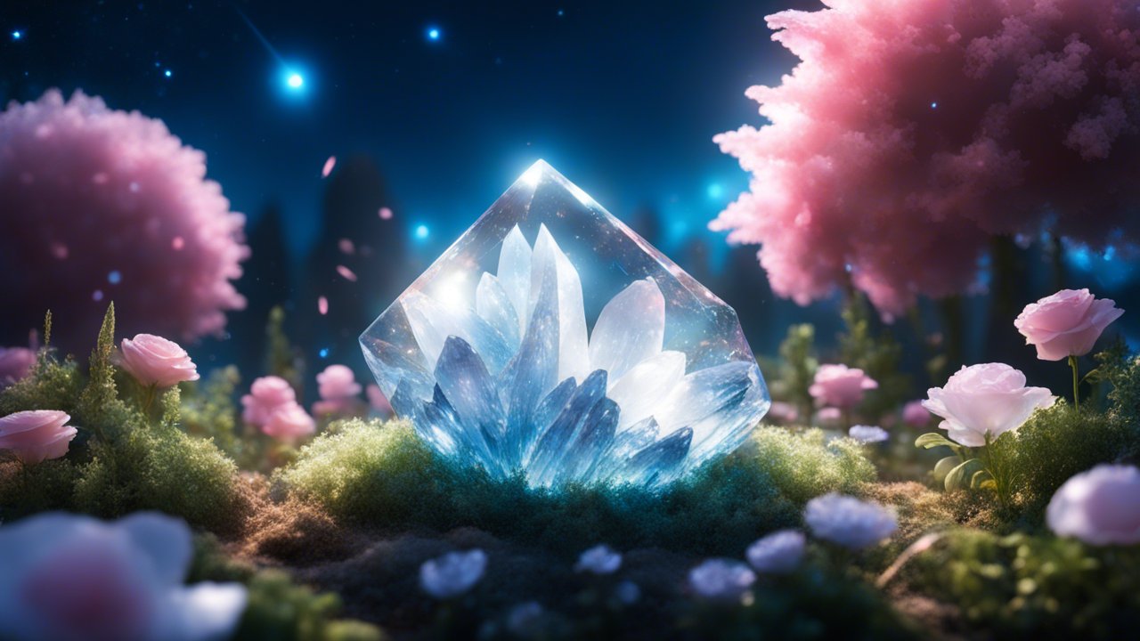 Luminous Crystal in a Magical Garden