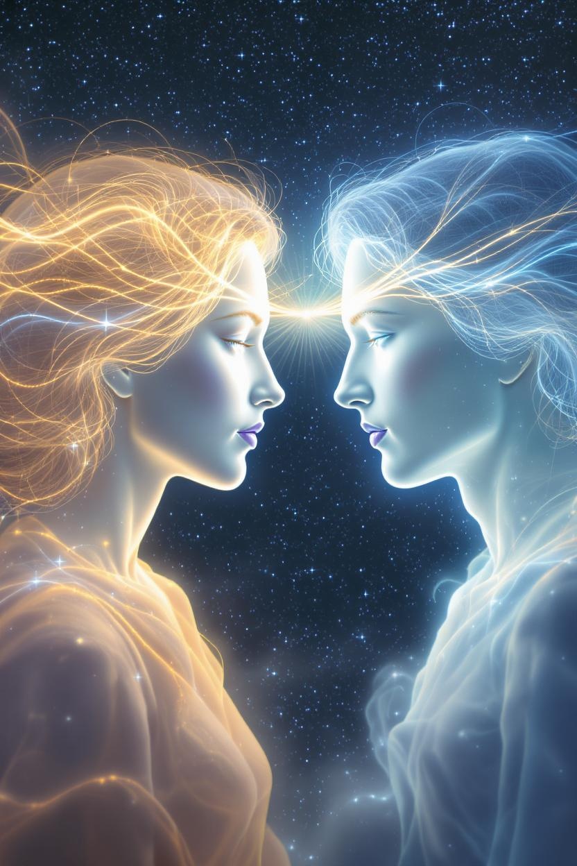 Luminous Spirits Connecting in Cosmic Harmony