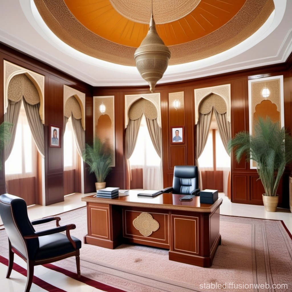 Luxurious Office with Middle Eastern Design Elements