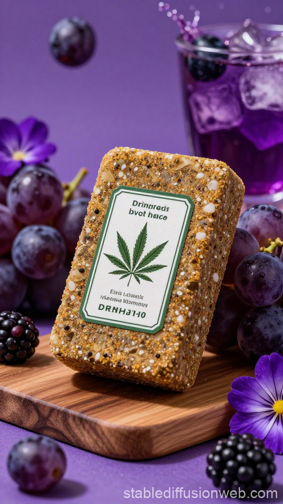 Luxury Hemp Seed Energy Bar with Grapes and Blackberries