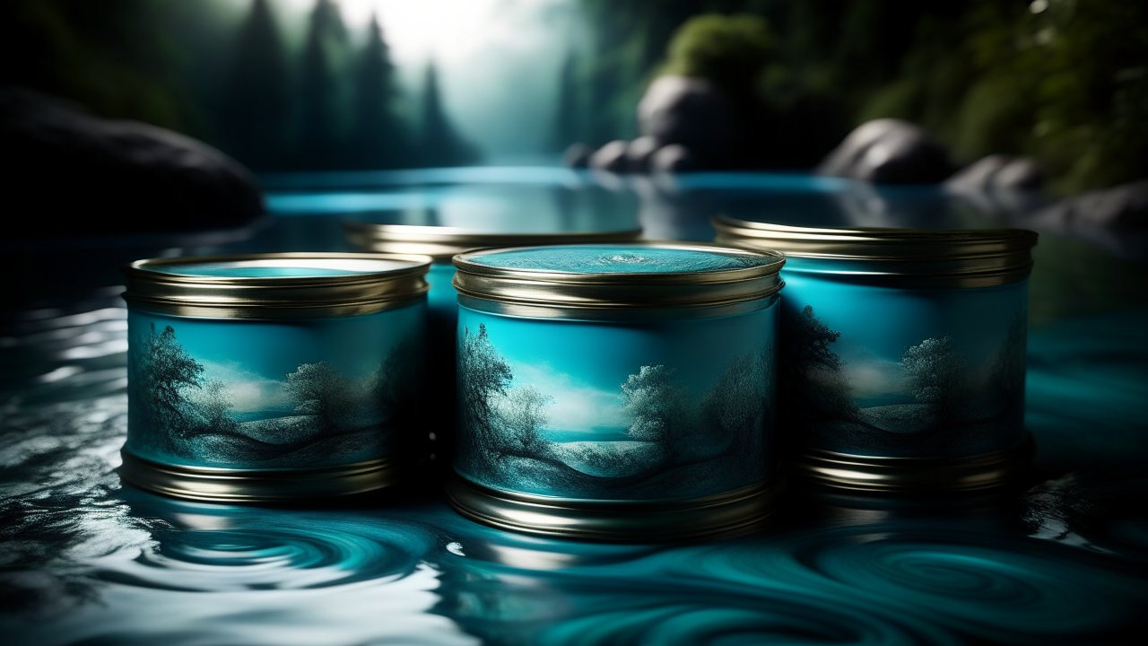 Luxury Paint Cans with Serene Landscape Design
