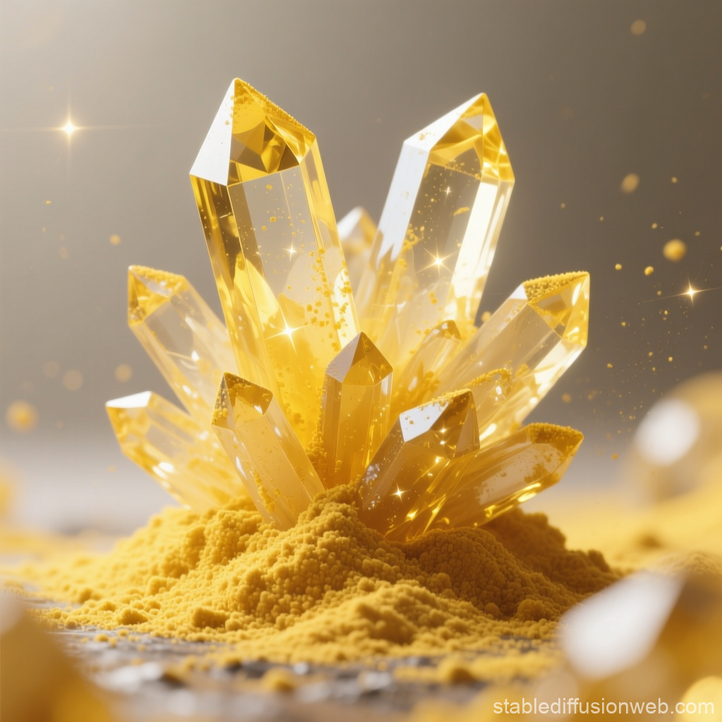 Macro Shot of Shimmering Yellow Crystals