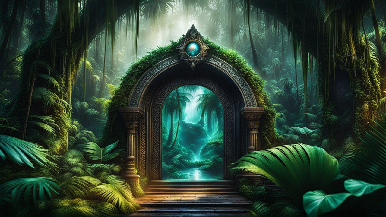 Magical Portal in Enchanted Forest