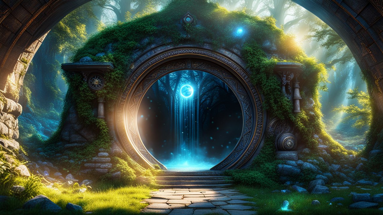 Magical Portal in Enchanted Forest