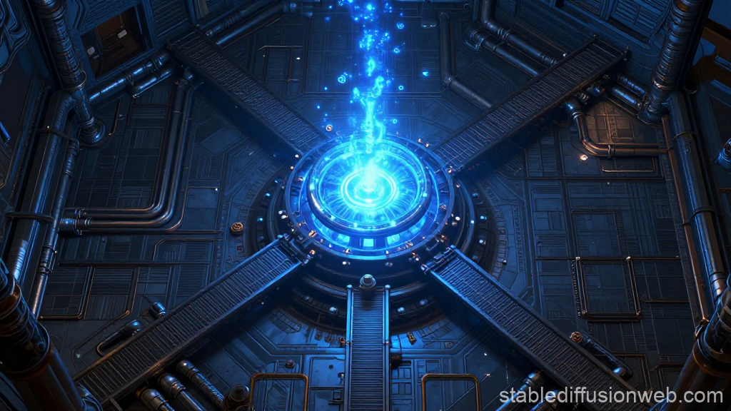 Magitek Reactor Core Emitting Blue Energy