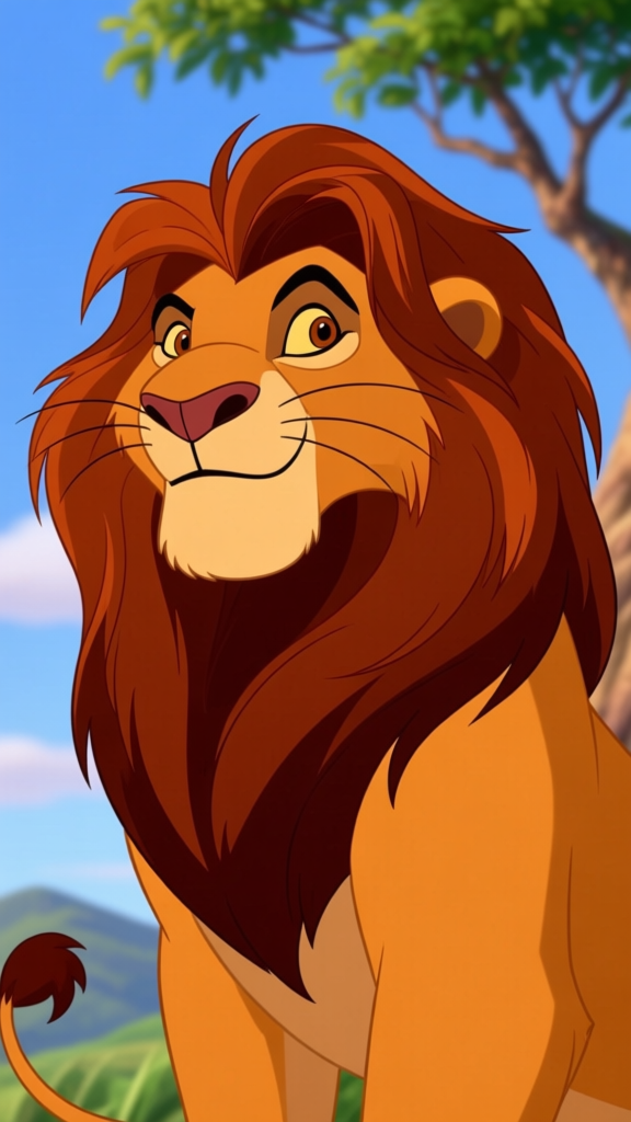 Majestic Lion in Animated Style