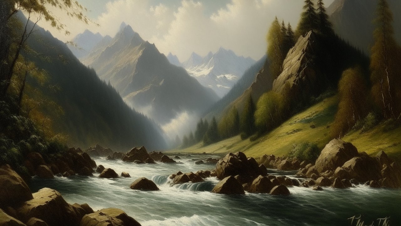 Majestic Mountain River Landscape