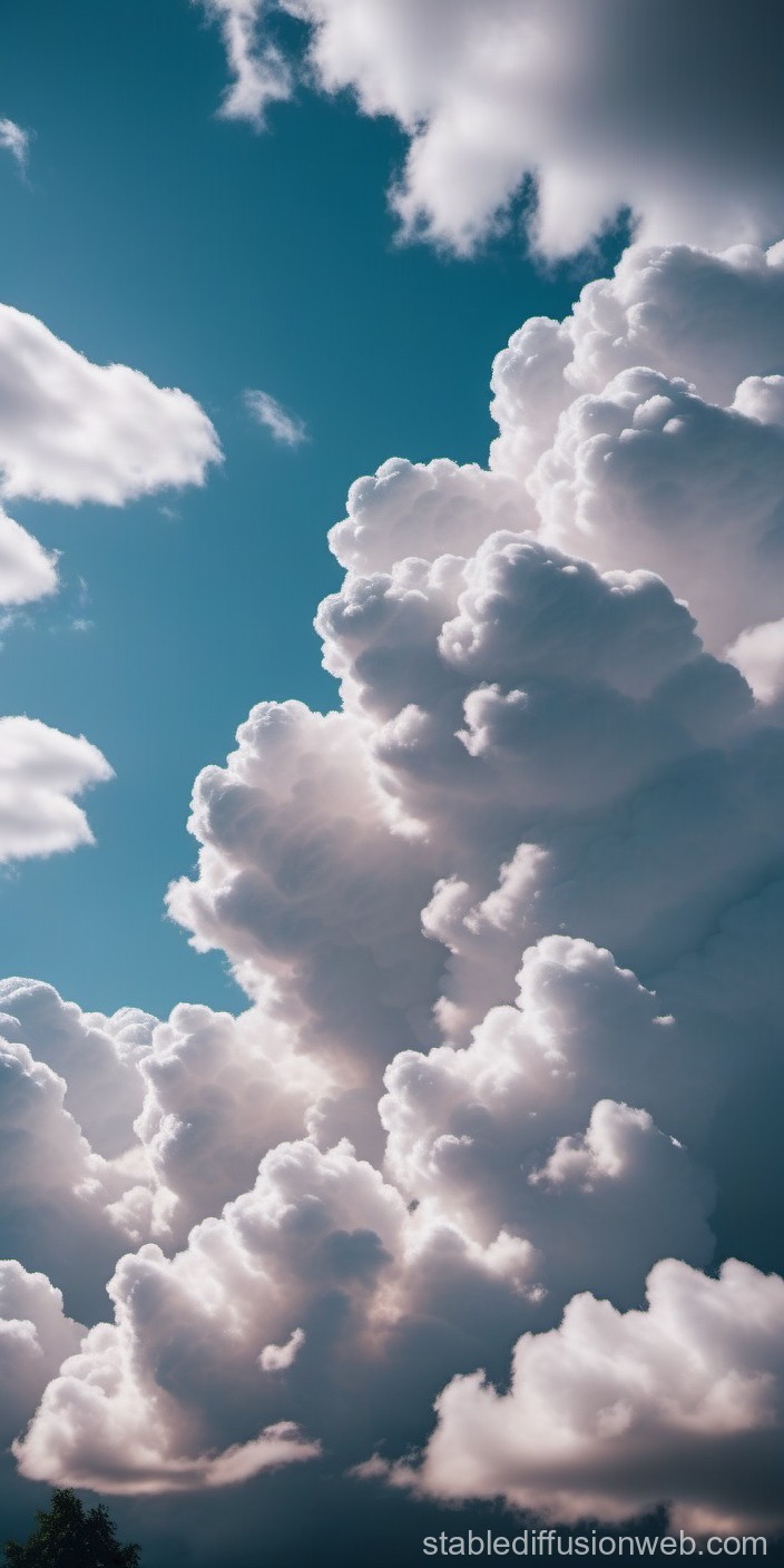Majestic Towering Clouds Against Blue Sky