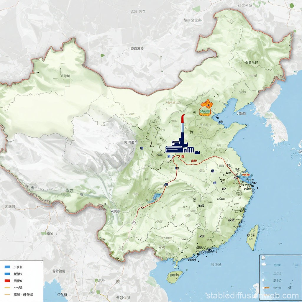 Map Highlighting Waste Burning Plant Near County
