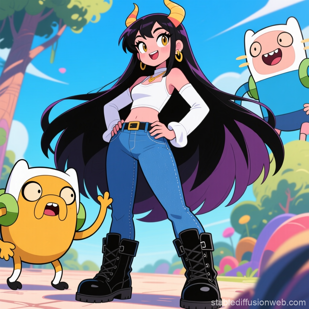 Marceline Inspired Character with Adventure Time Friends