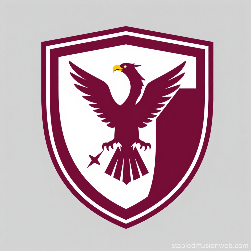 Maroon Eagle Emblem on Shield Crest