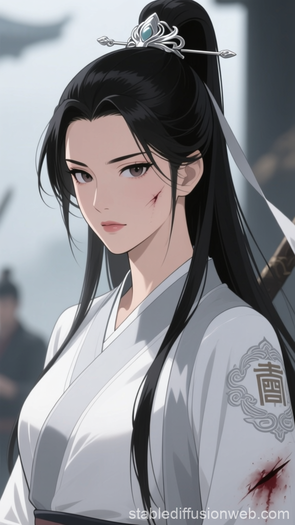 Martial Cultivator Woman with Battle Scars