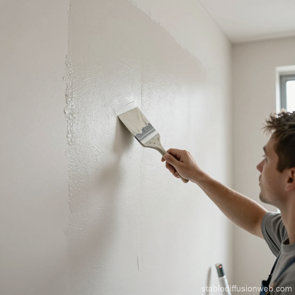 Master Applying Venetian Plaster on Interior Wall