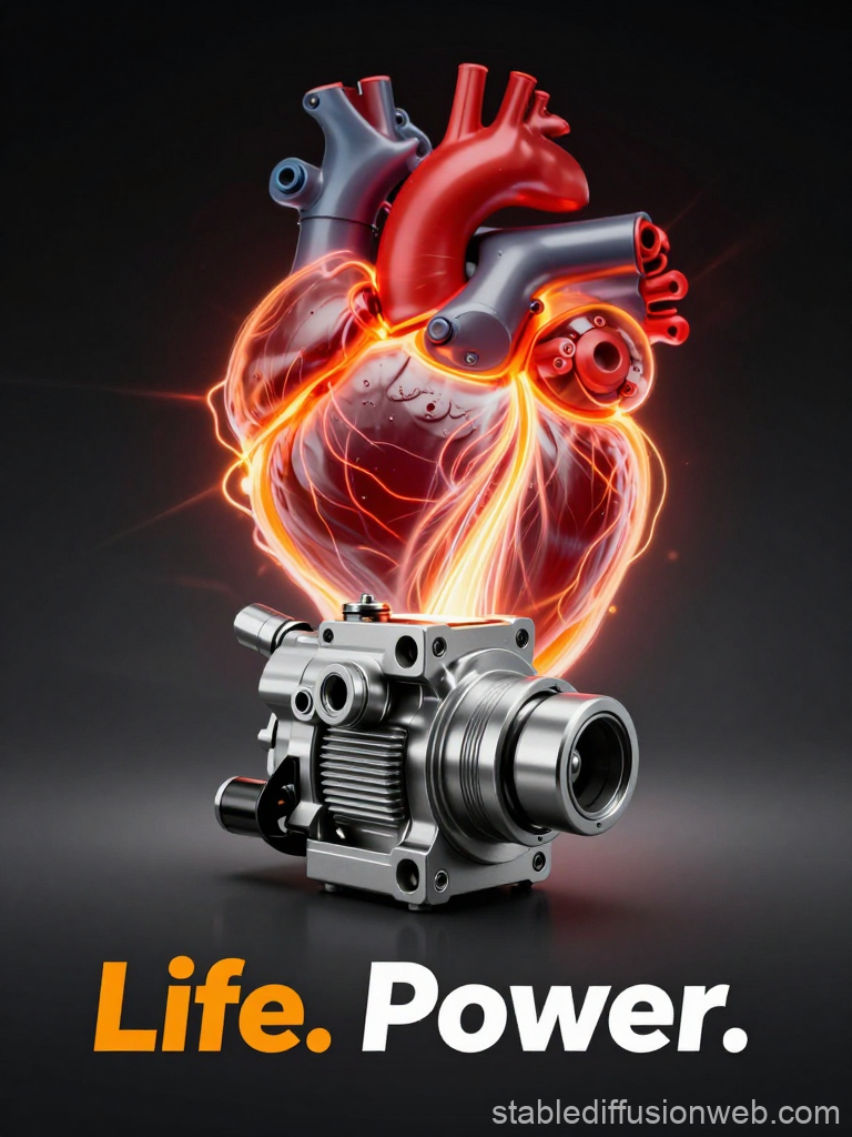 Mechanical Heart with Engine Power Concept