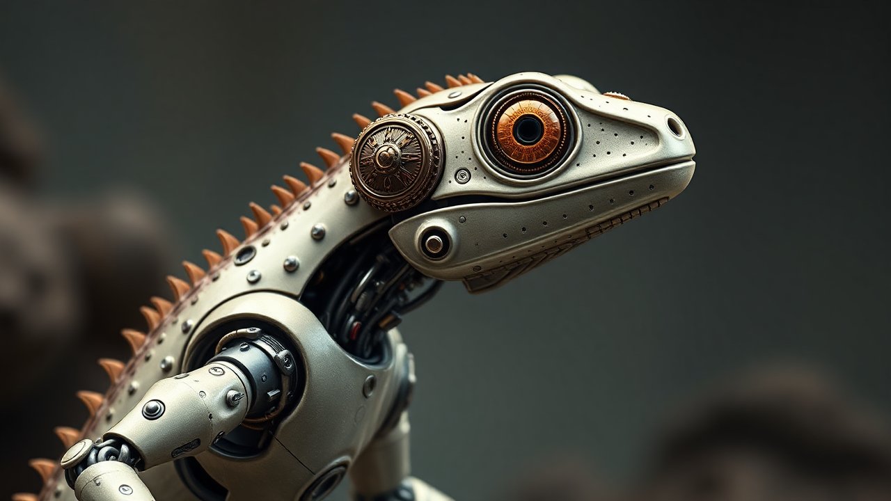 Mechanical Lizard Robot with Intricate Details