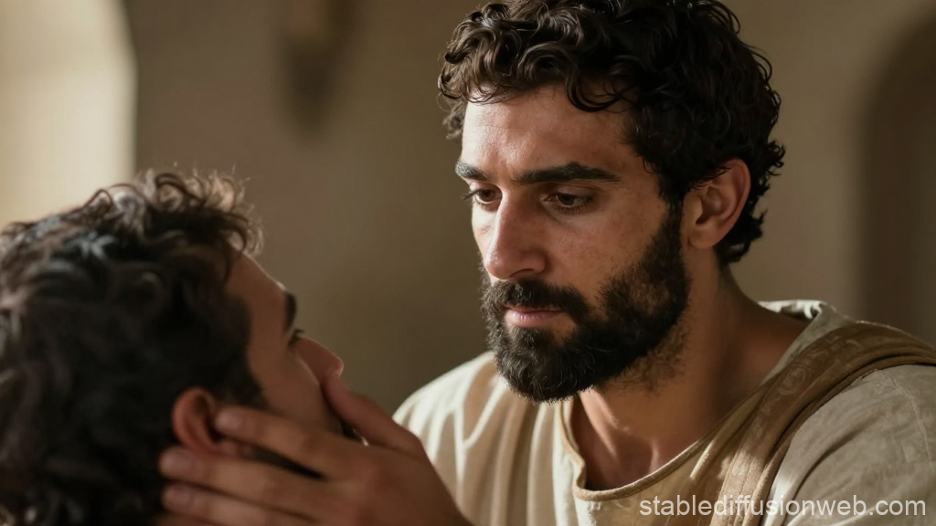 Medieval Man Examining a Sick Patient