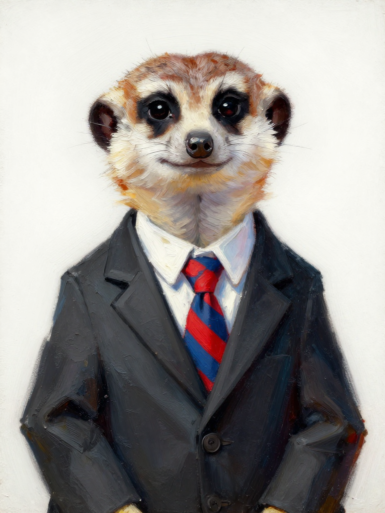 Meerkat in Business Suit Oil Painting