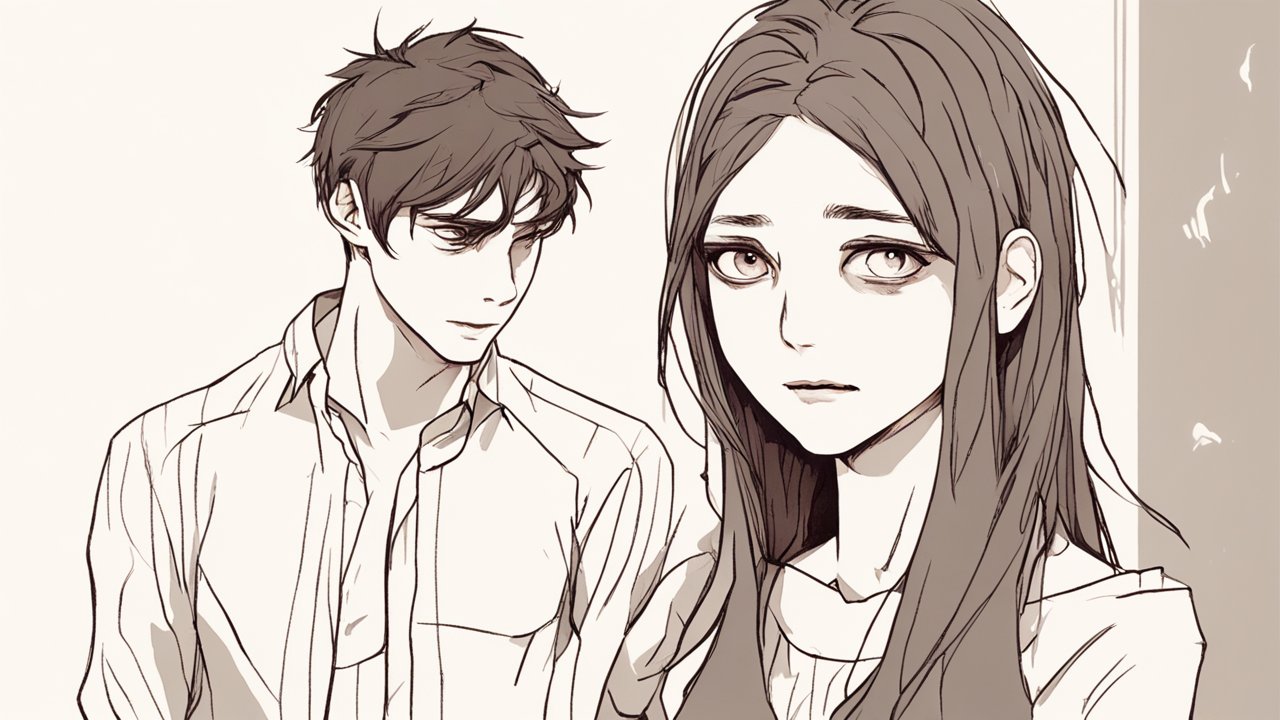 Melancholic Gaze Between Two Anime Characters