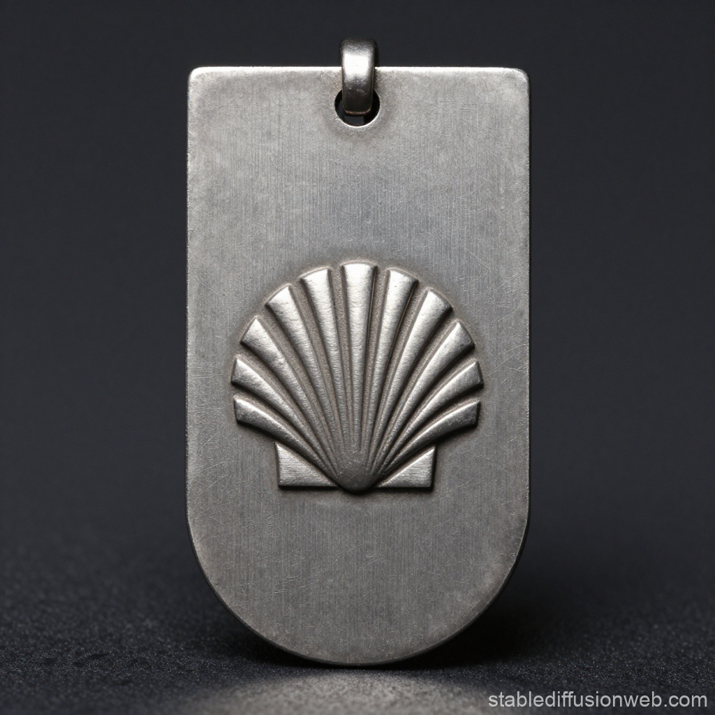 Metal Military Dog Tag with Shell Emblem