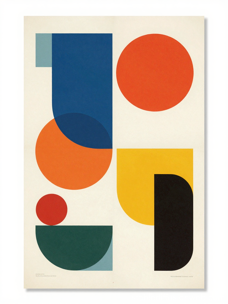 Mid Century Modern Abstract Geometric Composition