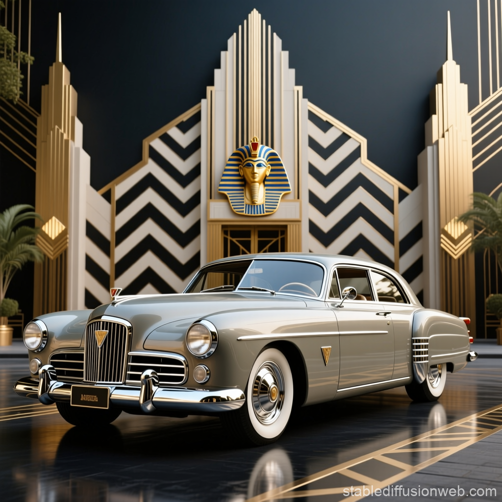 Mid Century Modern Classic Car in Art Deco Setting