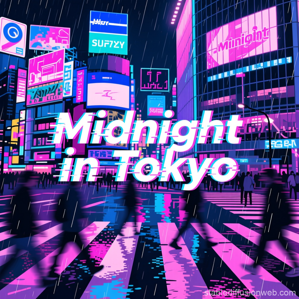 Midnight in Tokyo Neon Cityscape