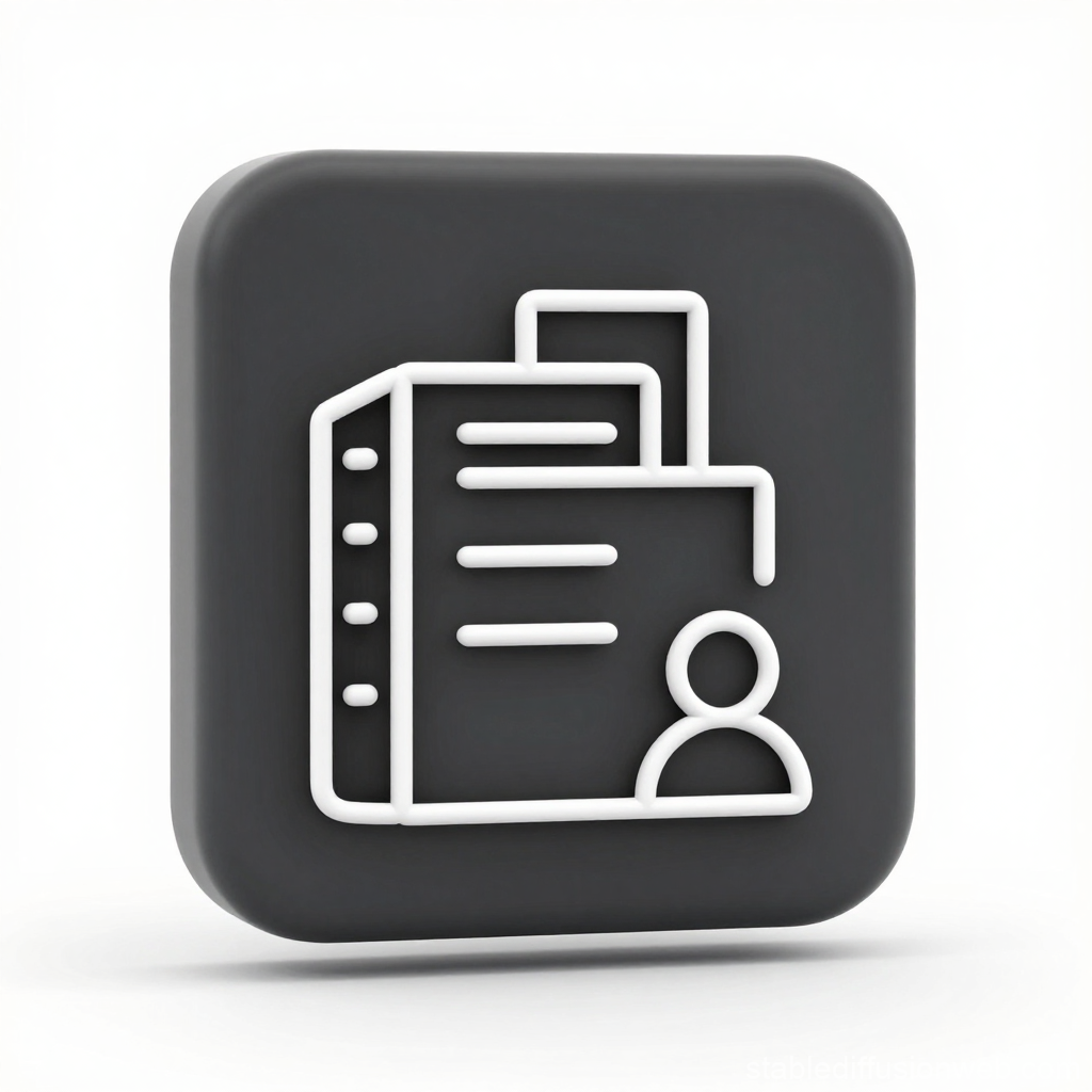 Minimal 3D Business Document and User Icon