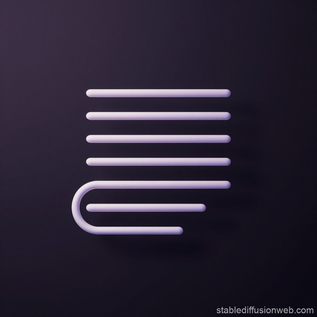 Minimalist 3D Abstract Icon with Rounded Lines