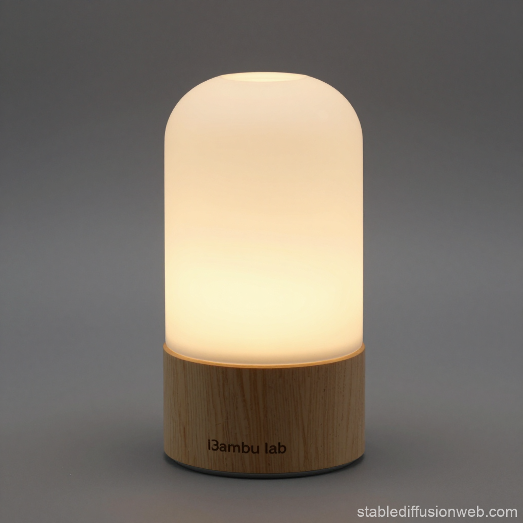 Minimalist 3D Printed LED Lamp with Wooden Base