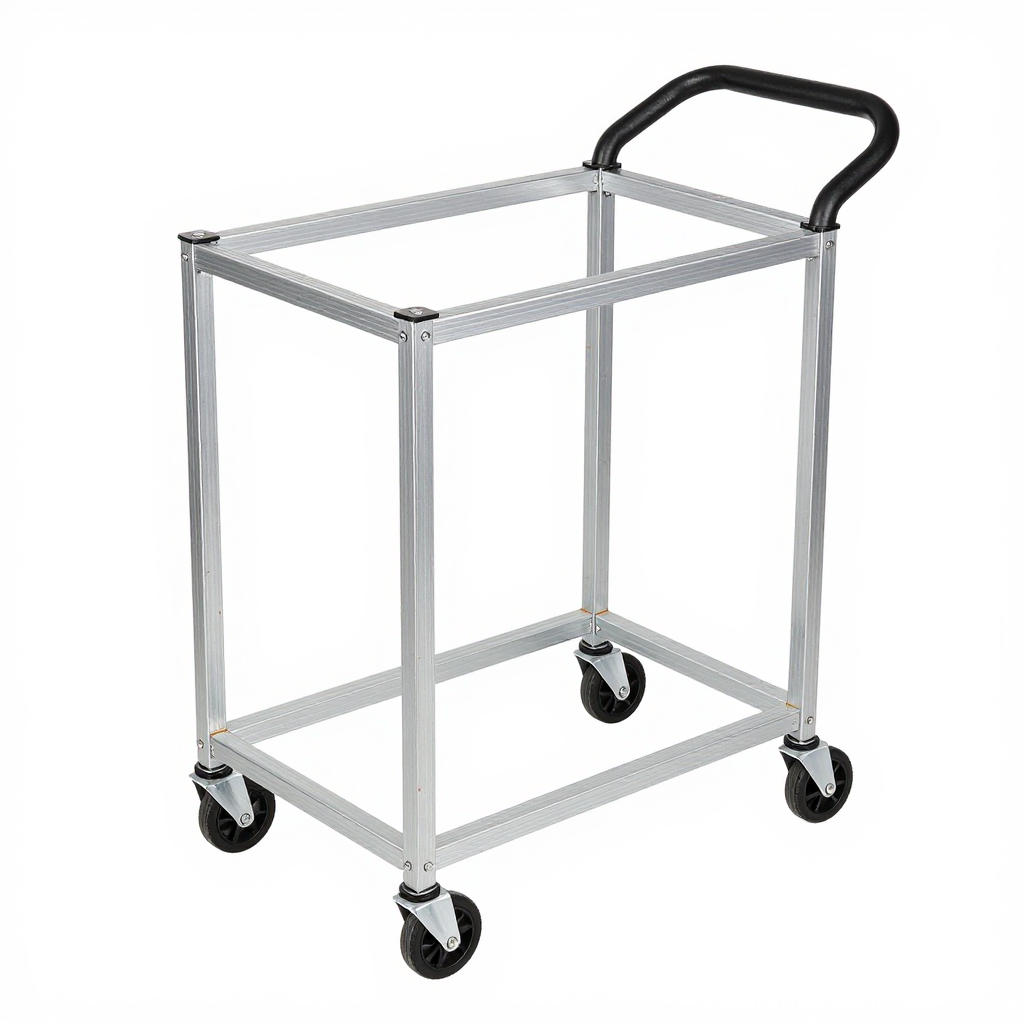 Minimalist Aluminum Frame Utility Cart with Wheels