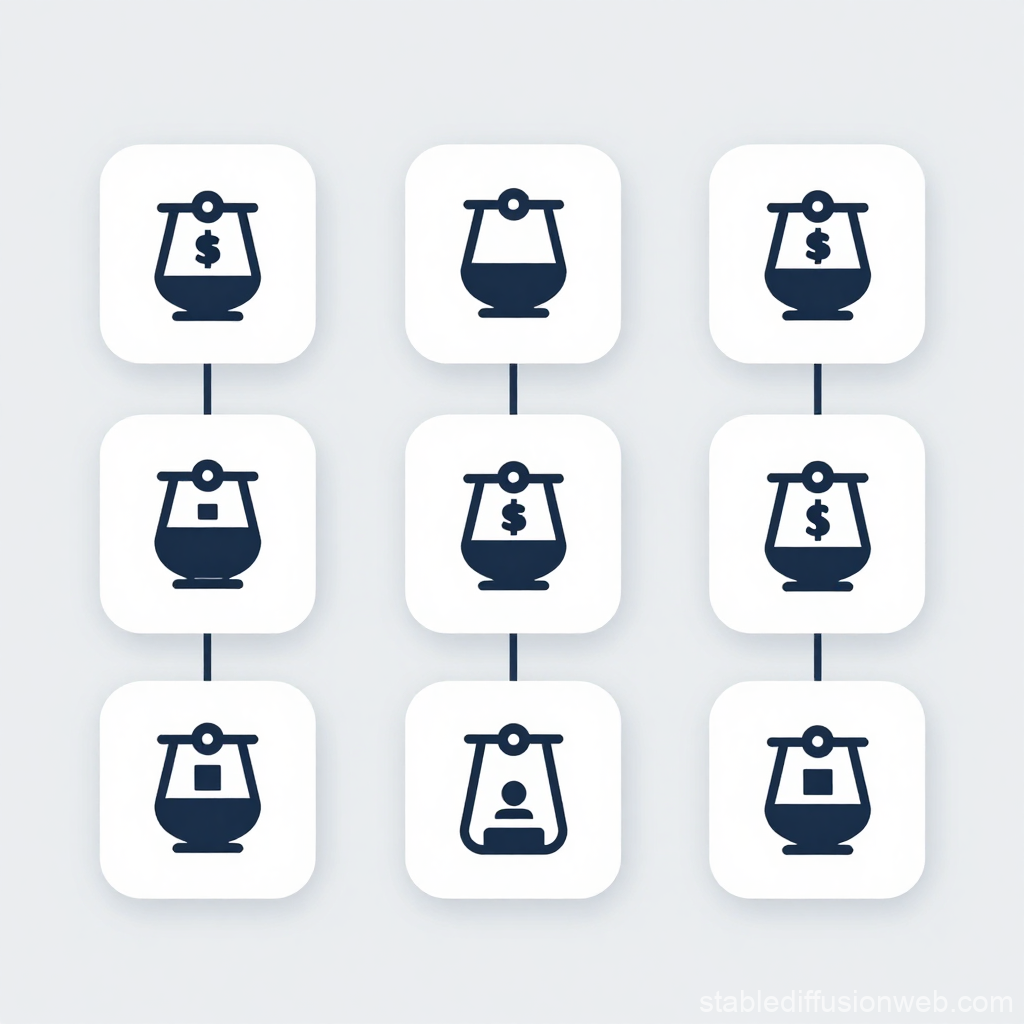 Minimalist API Icon Set with Financial and User Symbols