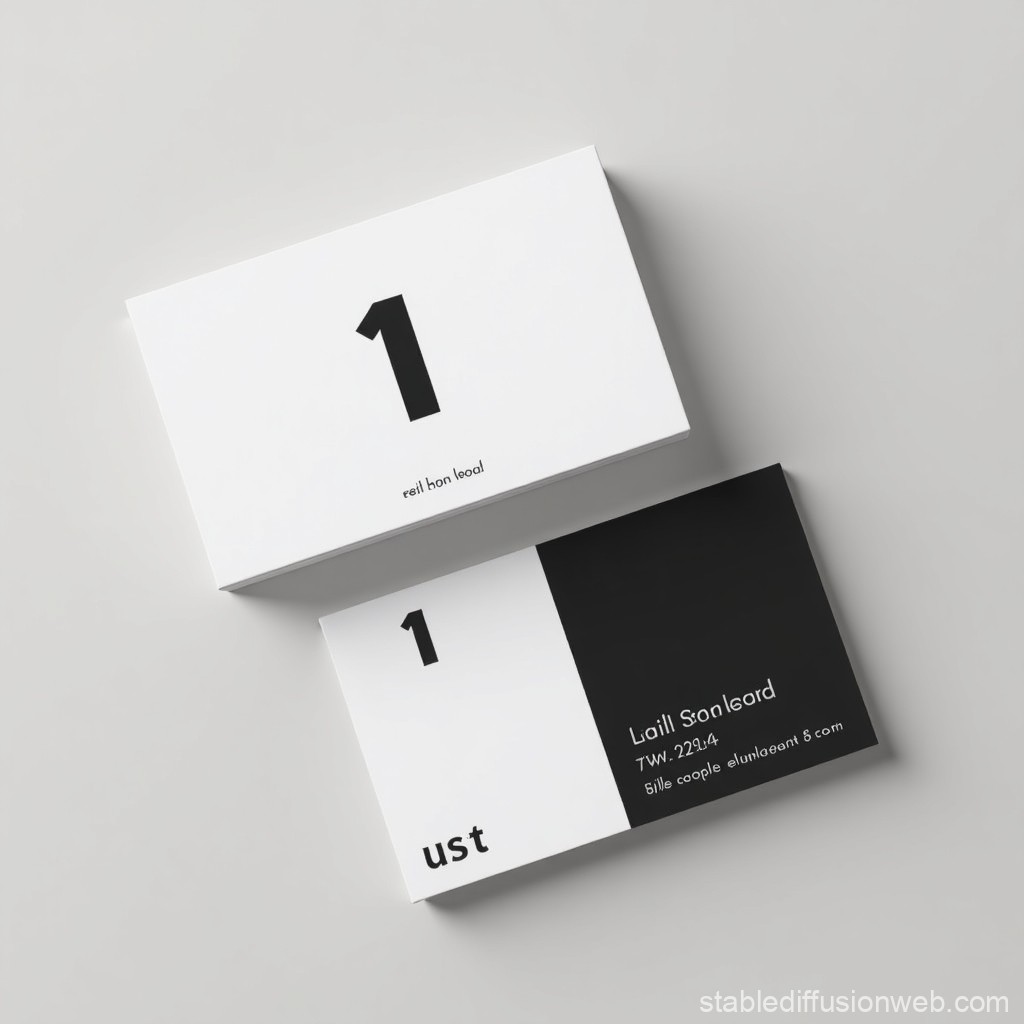 Minimalist Black and White Business Card Mockup