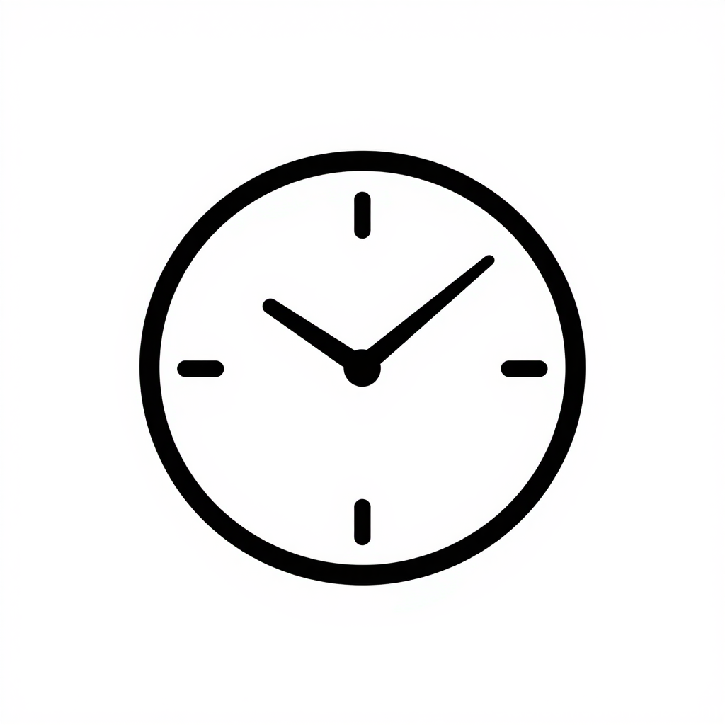 Minimalist Black and White Clock Icon