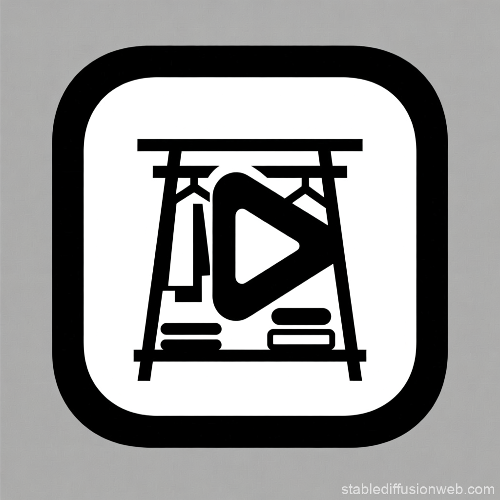Minimalist Black and White Clothing Rack Icon