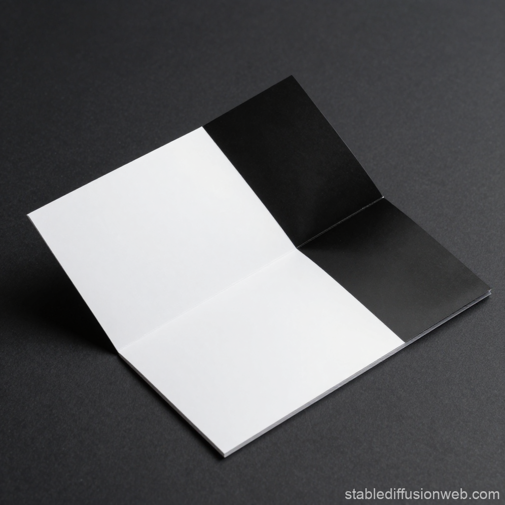 Minimalist Black and White Folded Paper on Dark Background