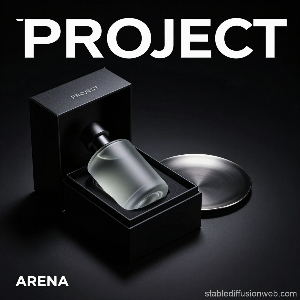 Minimalist Black Perfume Box with Frosted Bottle
