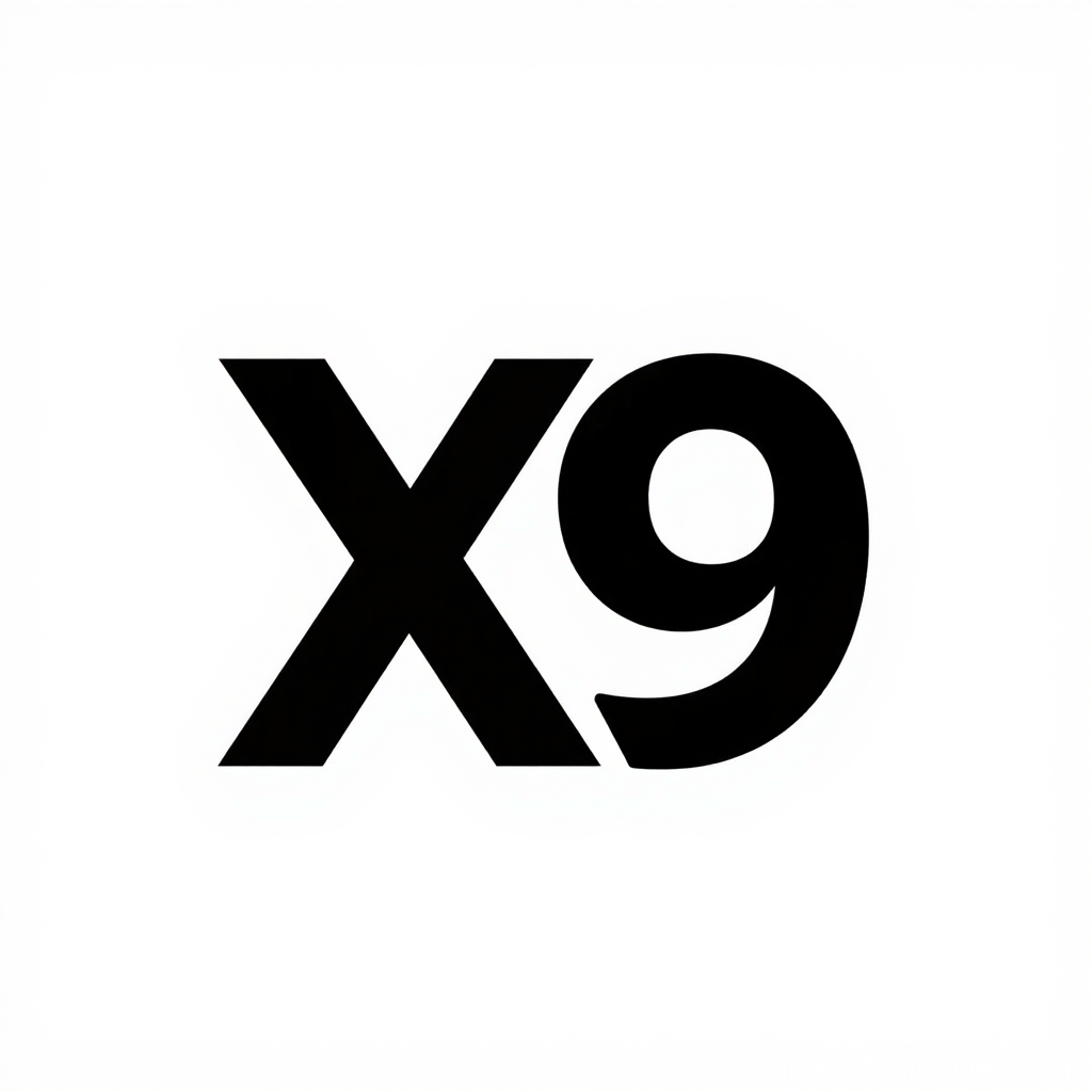 Minimalist Black X9 Typography on White Background